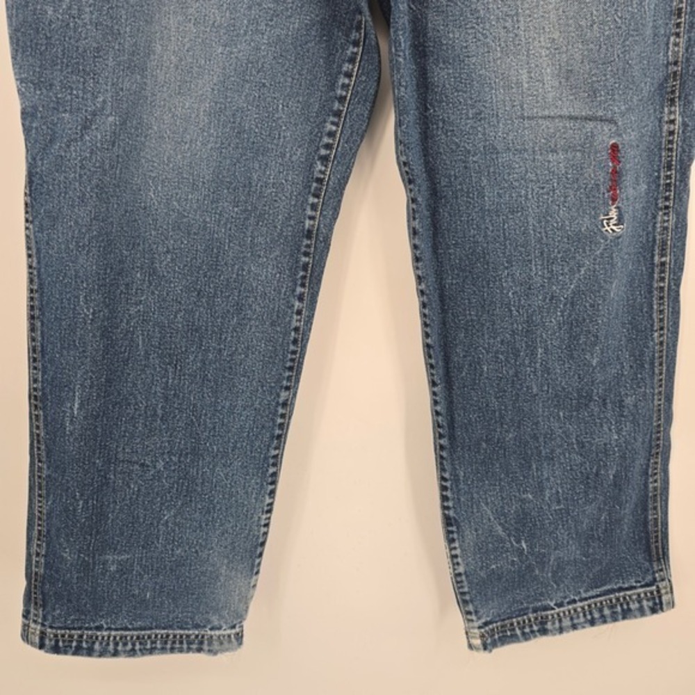Vintage Fubu Carpenter Jeans Baggy Fit Denim Utility Pockets Blue Mens W36 XL34 - Picture 8 of 16